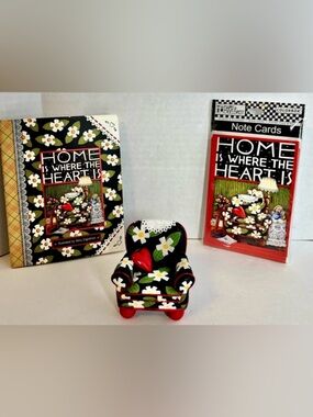 MARY ENGELBREIT “(HOME IS WHERE THE HEART IS”)  CHAIR, BOOK, AND NOTE CARDS